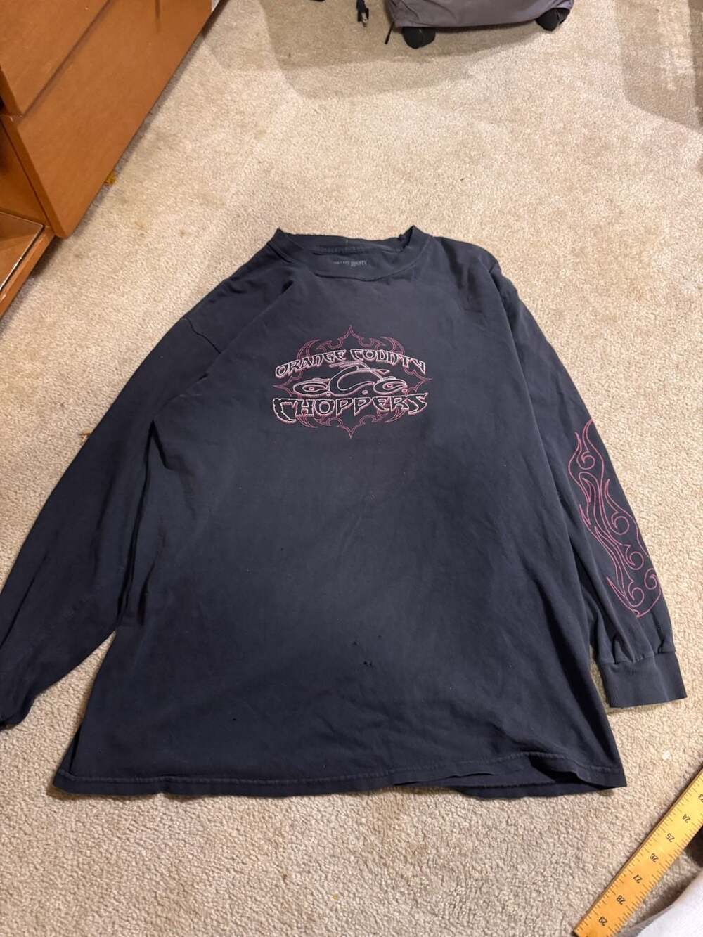 Vintage Y2K Orange County Choppers Long Sleeve T-Shirt Black Size L
